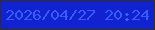 文字の大きさ：1、枠の色：39310c、背景の色：1122d1、文字の色：375cfa 無料ブログパーツのブログ時計