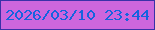 文字の大きさ：3、枠の色：3931a8、背景の色：cc66dd、文字の色：1563df 無料ブログパーツのブログ時計