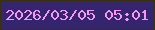 文字の大きさ：5、枠の色：393208、背景の色：35256e、文字の色：f897f3 無料ブログパーツのブログ時計