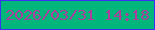 文字の大きさ：1、枠の色：3932f4、背景の色：00b67b、文字の色：ab3d9d 無料ブログパーツのブログ時計
