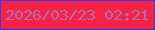 文字の大きさ：3、枠の色：3934ef、背景の色：f42346、文字の色：ba69b3 無料ブログパーツのブログ時計