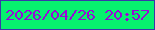 文字の大きさ：3、枠の色：3938a9、背景の色：07f16e、文字の色：9809d7 無料ブログパーツのブログ時計