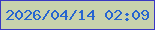 文字の大きさ：5、枠の色：3938c3、背景の色：c8d2ad、文字の色：2665d0 無料ブログパーツのブログ時計
