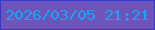 文字の大きさ：4、枠の色：3939bf、背景の色：6e54b8、文字の色：14a7f8 無料ブログパーツのブログ時計