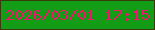 文字の大きさ：2、枠の色：393b0f、背景の色：139c16、文字の色：ee1469 無料ブログパーツのブログ時計