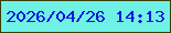 文字の大きさ：3、枠の色：393c05、背景の色：6ff1e6、文字の色：0d14dc 無料ブログパーツのブログ時計