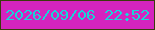 文字の大きさ：4、枠の色：393c0d、背景の色：d424bf、文字の色：18d5d8 無料ブログパーツのブログ時計