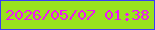 文字の大きさ：1、枠の色：393ef6、背景の色：99e21e、文字の色：f013f5 無料ブログパーツのブログ時計