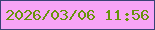 文字の大きさ：5、枠の色：394176、背景の色：f7a4f6、文字の色：67930b 無料ブログパーツのブログ時計