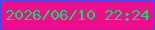 文字の大きさ：3、枠の色：394df5、背景の色：f00c8a、文字の色：05e369 無料ブログパーツのブログ時計