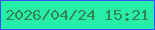 文字の大きさ：1、枠の色：394fff、背景の色：26eea9、文字の色：318651 無料ブログパーツのブログ時計