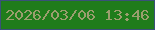 文字の大きさ：5、枠の色：395179、背景の色：1f7c1b、文字の色：9b9e6e 無料ブログパーツのブログ時計