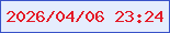 文字の大きさ：3、枠の色：3952c8、背景の色：e5edfd、文字の色：e41b29 無料ブログパーツのブログ時計
