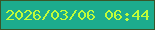 文字の大きさ：1、枠の色：395629、背景の色：1cac8d、文字の色：c0fc39 無料ブログパーツのブログ時計