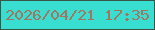 文字の大きさ：5、枠の色：395647、背景の色：38decf、文字の色：a17561 無料ブログパーツのブログ時計