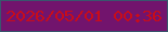 文字の大きさ：1、枠の色：39566d、背景の色：72146d、文字の色：c80c1a 無料ブログパーツのブログ時計