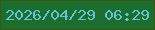 文字の大きさ：5、枠の色：395814、背景の色：1c6e2f、文字の色：66c2d7 無料ブログパーツのブログ時計