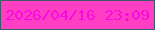 文字の大きさ：1、枠の色：395d66、背景の色：fe3ec3、文字の色：f709df 無料ブログパーツのブログ時計