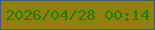 文字の大きさ：2、枠の色：395d7f、背景の色：92800d、文字の色：188106 無料ブログパーツのブログ時計