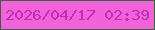 文字の大きさ：4、枠の色：39623f、背景の色：f262d8、文字の色：c22ab8 無料ブログパーツのブログ時計
