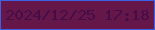 文字の大きさ：1、枠の色：3962e9、背景の色：651749、文字の色：450c48 無料ブログパーツのブログ時計