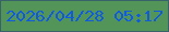 文字の大きさ：3、枠の色：39636b、背景の色：539458、文字の色：105ae2 無料ブログパーツのブログ時計