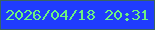 文字の大きさ：3、枠の色：396462、背景の色：1f3cfd、文字の色：6cf280 無料ブログパーツのブログ時計
