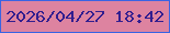 文字の大きさ：3、枠の色：3964e3、背景の色：dd83a0、文字の色：321e8f 無料ブログパーツのブログ時計