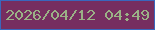 文字の大きさ：1、枠の色：3967bd、背景の色：762e60、文字の色：9ab186 無料ブログパーツのブログ時計