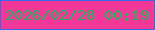 文字の大きさ：3、枠の色：3967e7、背景の色：f13797、文字の色：2ab25a 無料ブログパーツのブログ時計