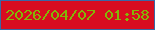 文字の大きさ：1、枠の色：3968a5、背景の色：d80d20、文字の色：83b707 無料ブログパーツのブログ時計