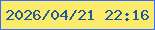 文字の大きさ：3、枠の色：3969fd、背景の色：faec6a、文字の色：1f589e 無料ブログパーツのブログ時計