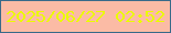 文字の大きさ：1、枠の色：396a8a、背景の色：fbbba5、文字の色：ebfc00 無料ブログパーツのブログ時計