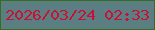 文字の大きさ：3、枠の色：396c20、背景の色：5a7e81、文字の色：c61234 無料ブログパーツのブログ時計