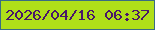 文字の大きさ：4、枠の色：396c83、背景の色：afdf19、文字の色：491669 無料ブログパーツのブログ時計