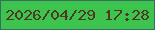 文字の大きさ：5、枠の色：396e5f、背景の色：3dc44f、文字の色：4f3925 無料ブログパーツのブログ時計