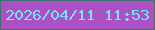 文字の大きさ：1、枠の色：397275、背景の色：ac51c3、文字の色：77e2f9 無料ブログパーツのブログ時計