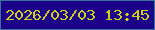 文字の大きさ：5、枠の色：39739e、背景の色：1c0089、文字の色：cfce20 無料ブログパーツのブログ時計