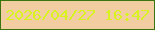 文字の大きさ：3、枠の色：39750c、背景の色：f1cda1、文字の色：d6f320 無料ブログパーツのブログ時計