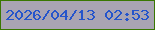 文字の大きさ：2、枠の色：397702、背景の色：a9a4b3、文字の色：2554cb 無料ブログパーツのブログ時計