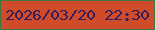 文字の大きさ：1、枠の色：39783f、背景の色：cf4b2a、文字の色：321e5c 無料ブログパーツのブログ時計