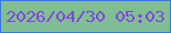 文字の大きさ：5、枠の色：3978dc、背景の色：80bf93、文字の色：8146de 無料ブログパーツのブログ時計
