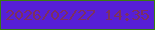 文字の大きさ：2、枠の色：397d0e、背景の色：571fd6、文字の色：7c305f 無料ブログパーツのブログ時計