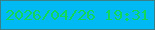 文字の大きさ：4、枠の色：397f88、背景の色：01b9f3、文字の色：11d858 無料ブログパーツのブログ時計