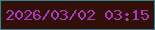 文字の大きさ：3、枠の色：39818e、背景の色：320f08、文字の色：a83bbf 無料ブログパーツのブログ時計