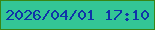 文字の大きさ：5、枠の色：398615、背景の色：33c696、文字の色：0f33a9 無料ブログパーツのブログ時計