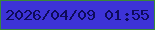 文字の大きさ：4、枠の色：398838、背景の色：3d33d7、文字の色：0e0b5a 無料ブログパーツのブログ時計
