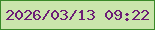 文字の大きさ：1、枠の色：398928、背景の色：cae5ac、文字の色：6c1d76 無料ブログパーツのブログ時計