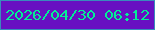 文字の大きさ：5、枠の色：398bbc、背景の色：6810c2、文字の色：03ed96 無料ブログパーツのブログ時計