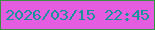 文字の大きさ：3、枠の色：399241、背景の色：e45cdf、文字の色：189398 無料ブログパーツのブログ時計
